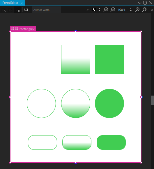 "Shapes in Form Editor"