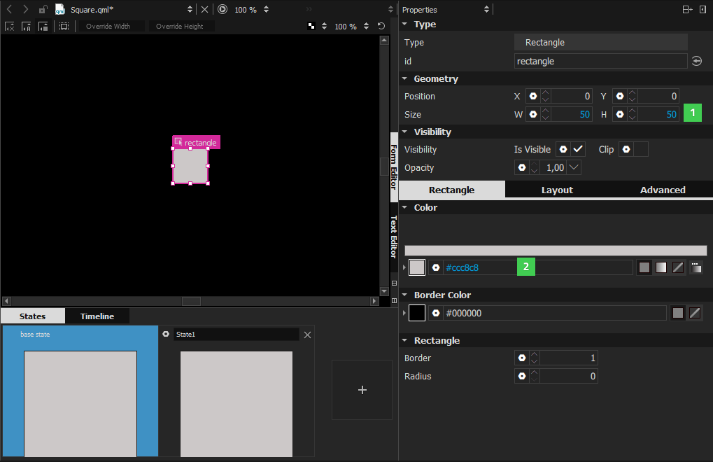 "Explicitly set properties"