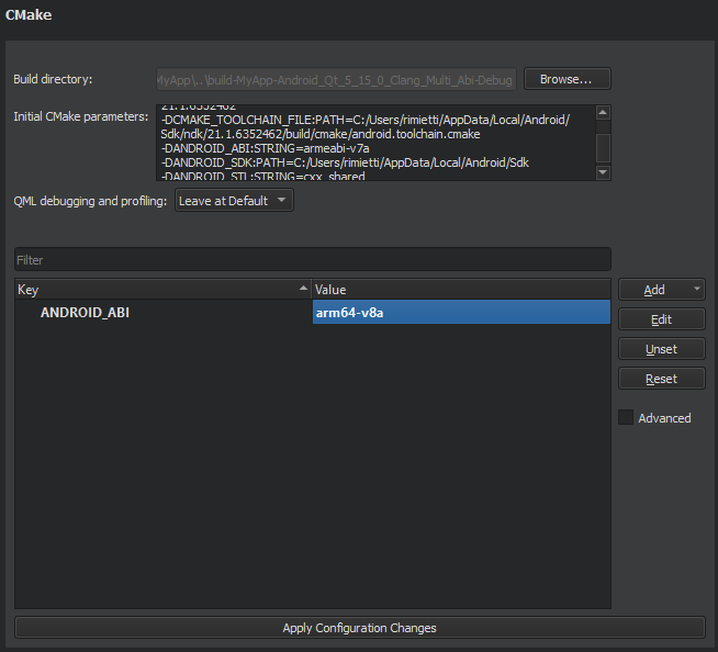 "CMake settings for building AABs"