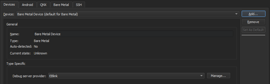 "Bare Metal device options"