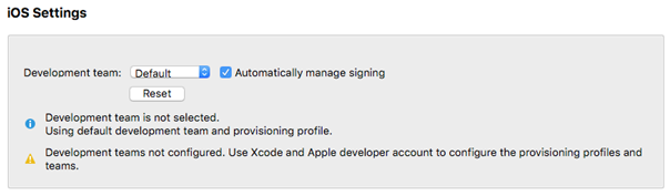 "iOS build settings"