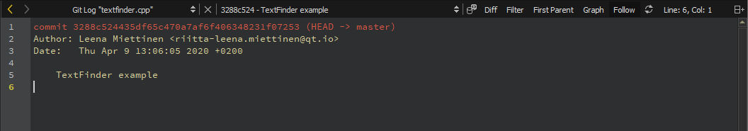 "Commit details in Git log"