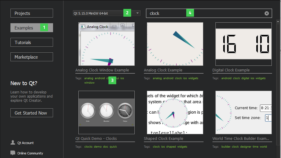 "Selecting an example"