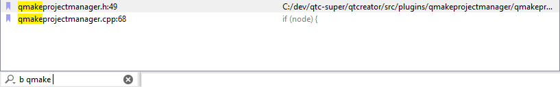 "Filtering bookmarks in locator"