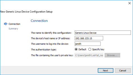 "Connection Data wizard"
