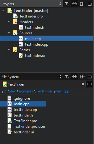 "TextFinder project contents"