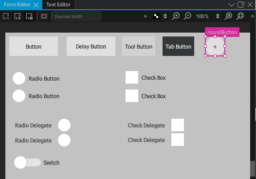 "Button controls in Form Editor"