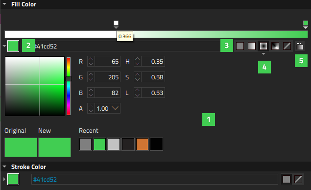 "Color Picker view"