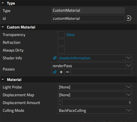 "Custom material properties"